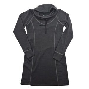 Kuhl Lea Dress Womens Small Charcoal‎ Grey Cowl Neck Long Sleeve Tunic Pockets
